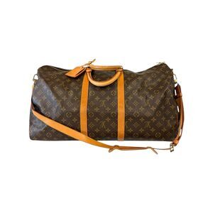 Authentic Louis Vuitton Monogram Keepall Bandouliere 55 Strap & COA Travel Bag